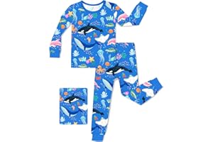 babee Reshinee Bamboo Viscose Toddler Pajamas Boys Girls Baby 12M-8Y Pjs Sets Kids 2pcs Snug fit Long-Sleeve Sleepwear