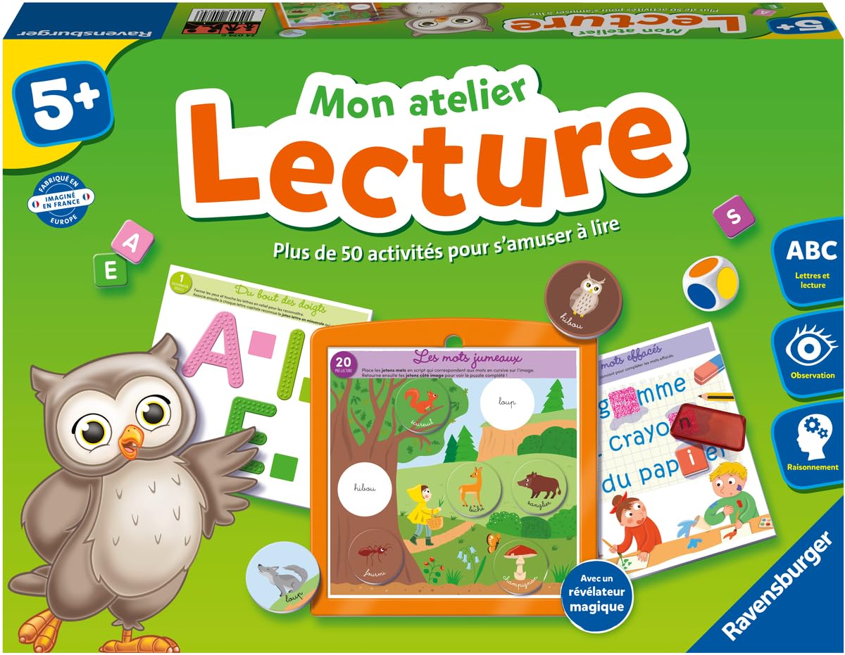 Ravensburger - Educational Game - My Reading Workshop - Complete Educational Set - Learning to Read - 50 Activities - From 5 Years - 24074