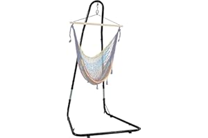 Sunnydaze Adjustable Hammock Chair Stand Only - 79-Inch to 93-Inch Tall Hanging Chair Stand - Heavy-Duty 330-Pound Weight Capacity