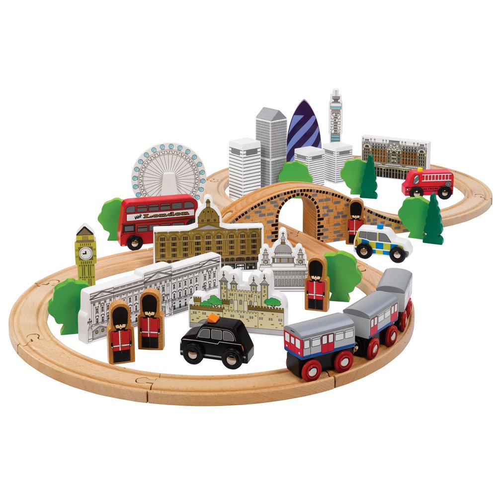 Tidlo Wooden City of London Figure of Eight Train Set