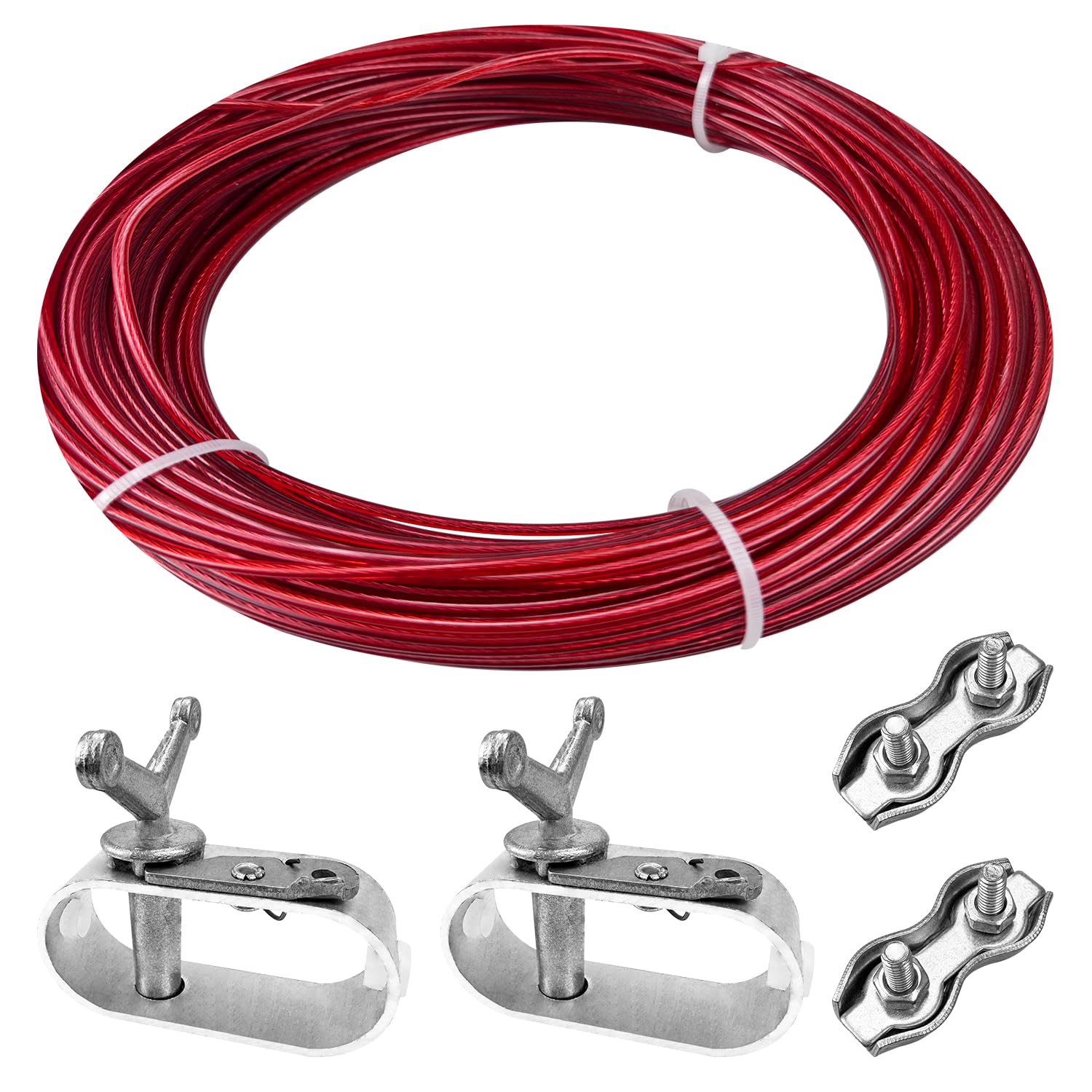 Wire Tension Rope Wire Rope 2.2 mm Length 40 m 7 Steel Cable Wrap composition, Tensioner Steel Cable with TurnbuckleDiameter for Pool Tarpaulins, Tarpaulins, Awnings, Car Covers, Tents, Garden