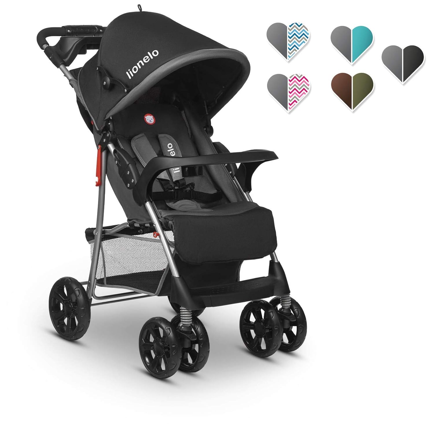 Lionelo Emma Plus Kinderwagen Kindersportwagen leicht modern klein Buggy mit Liegeposition zusammenklappbar (Stone)