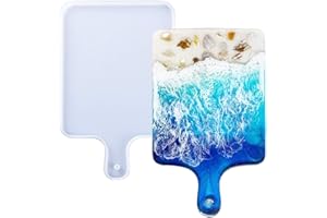 IKEPAHOK Resin Silicone Tray Molds, Epoxy Casting Mold for DIY Large Rectangle Serving Cutting Board with Handle, Kitchen Essential for Home Decoration and Crafting