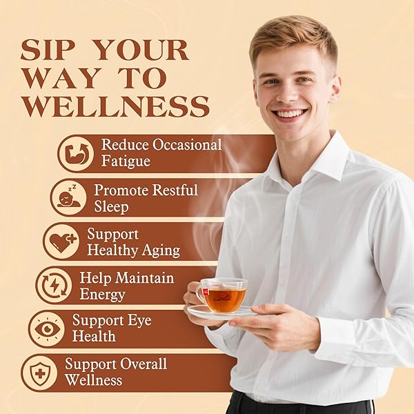 ZENVIVIAN GINSENG SIX TREASURE TEA – HERBAL TEA WITH GINSENG, WOLFBERRY, RED DATES, MACA, POLYGONATUM SIBIRICUM & MULBERRY – NATURAL INGREDIENTS, RELAXING, 25 TEA BAGS