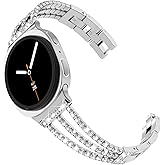 Surace Compatible with Samsung Galaxy Watch 8 Band 40mm 44mm, Galaxy Watch 8 Classic Band 46mm Women Bling Diamond Rhinestone Link Bracelet for Galaxy Watch 8