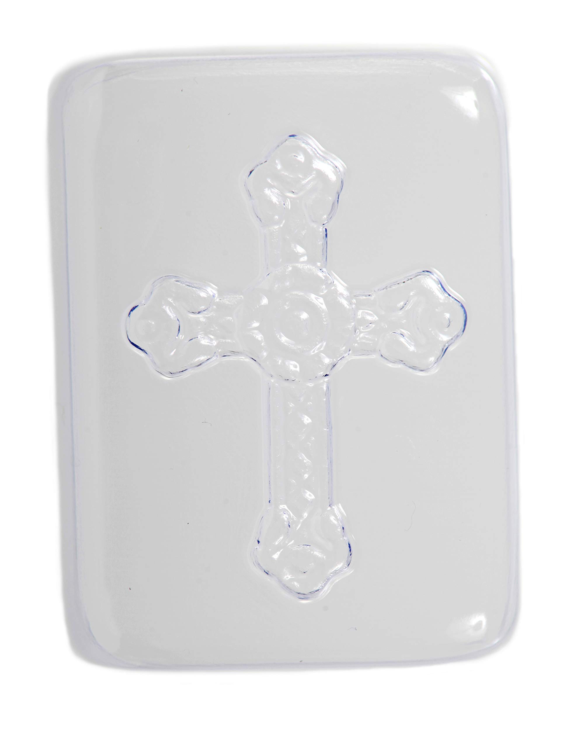 World Of Moulds | 4 Cavity Embossed Cross/Crucifix Soap/Bath Bomb Mould Mold M155