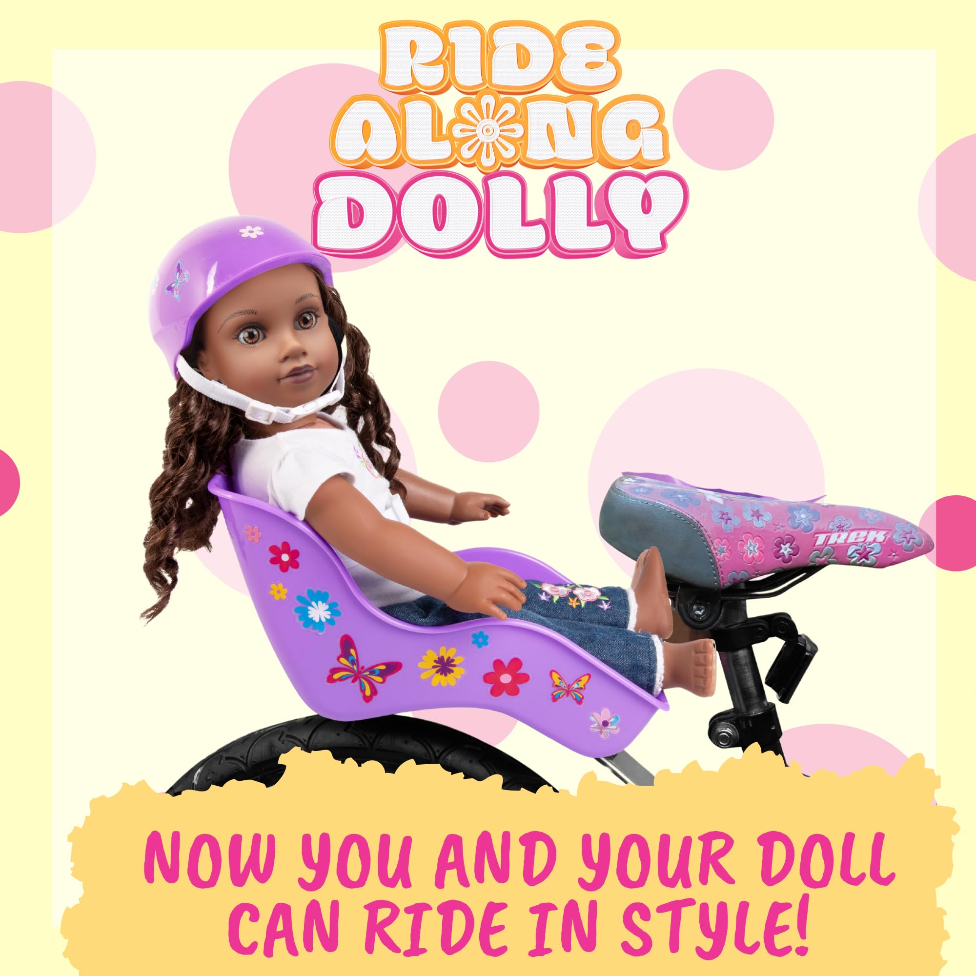 The Original Doll Bicycle Seat (Pink)- Bike Attachment Accessory for All 18