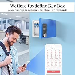 WeHere Key Lock Box Wall Mount, 16 Key Cabinet with