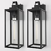 DORESshop 18 Inch Large Size Dusk to Dawn Outdoor Wall Lights, Matte Black Waterproof Anti-Rust Outdoor Light Fixtures Wall M