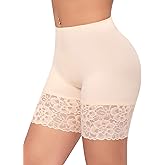 Slip Shorts for Under Dresses Women Anti Chafing Underwear Seamless Boyshorts Panties Lace Under Shorts