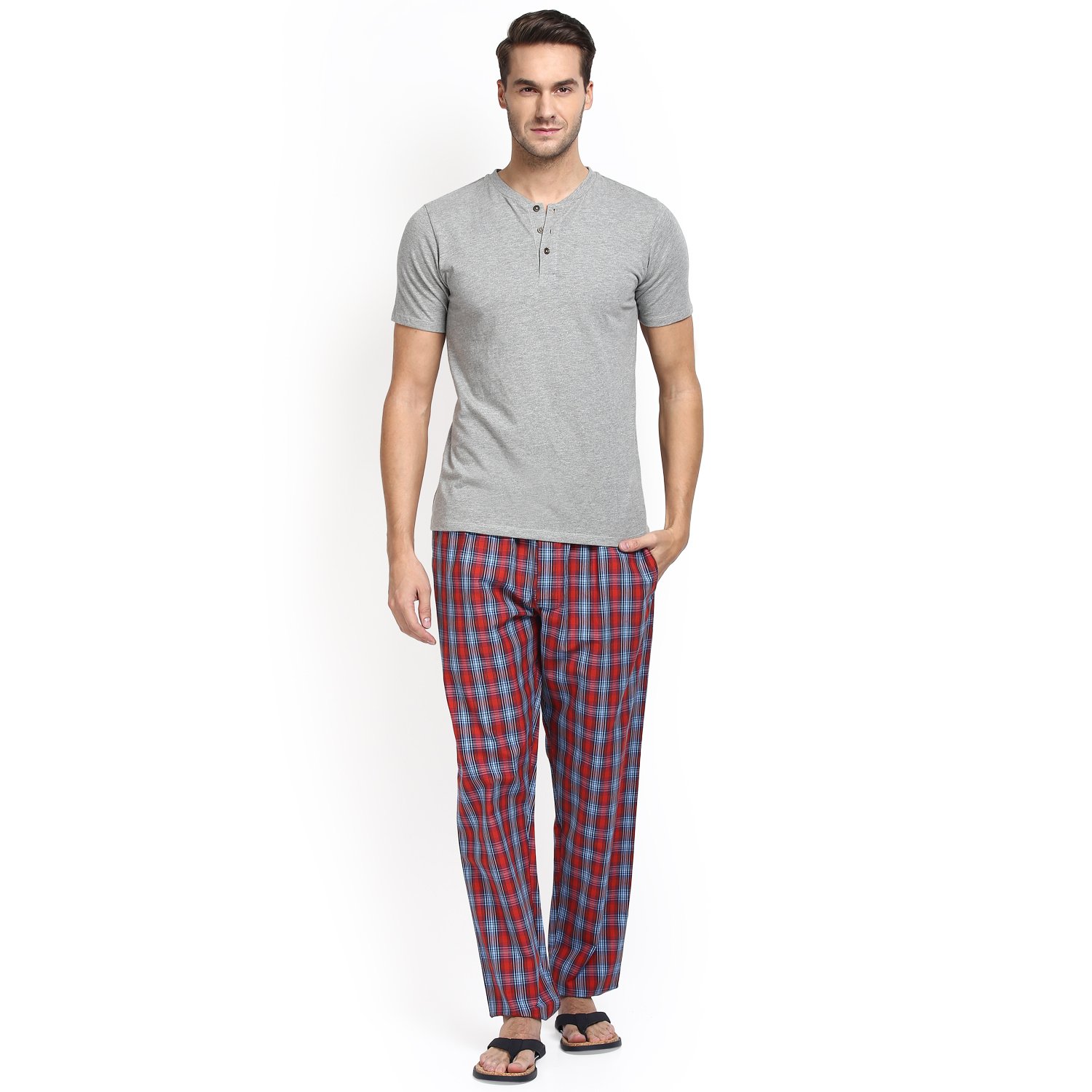 joven mens checkered pyjama (pack of 2)
