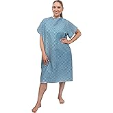 3 Pack - Blue Hospital Gown with Back Tie / Hospital Patient Gown with Ties - Fits Small - XL