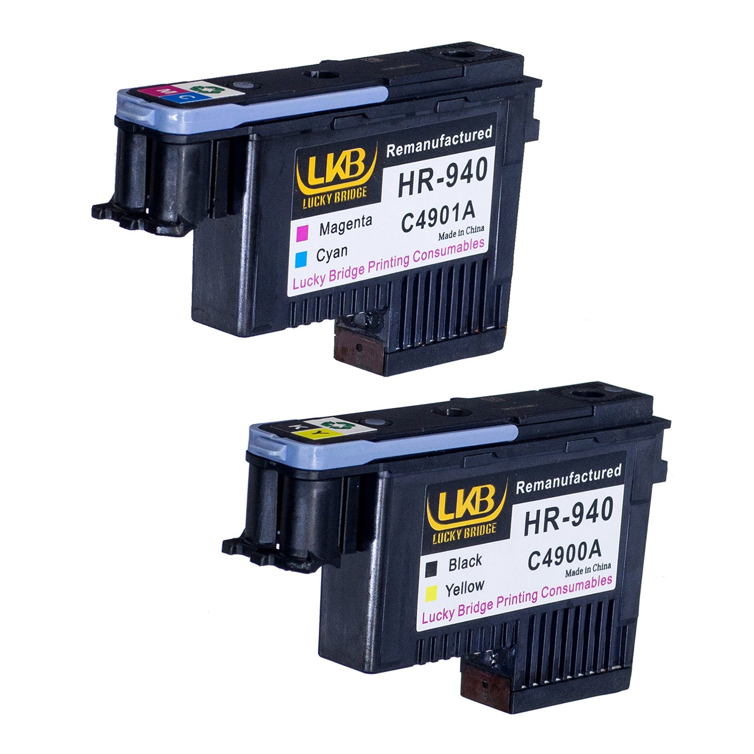 Lucky Bridge HP940 Printhead 2PK C4900A C4901A Remanufactured Compatible for HP Officejet with Pro 8000 8500A 8500A Plus 8500A Premium- hp 940 print head