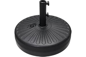 ABCCANOPY 48.5lbs Umbrella Base Water Filled Stand Market Patio Outdoor Heavy Duty Umbrella Stand Holder(Black)