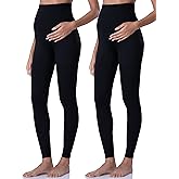 POSHDIVAH Women's Maternity Leggings Over The Belly Pregnancy Yoga Pants Active Wear Workout Leggings