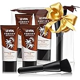 Le Vital Instant Bronzing Gel for Face & Body – Water-Resistant, Transfer-Resistant Body Bronzer with Vitamin E & Avocado Oil – Self-Tan Effect, Includes Applicator Brush – Pack of 2 (1.7oz Each)