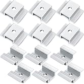 Zhengmy 12 Solar Panel Mid Clamps 1.06 Inch Aluminum Brackets | Anodized Alloy for Rooftop Mounting, Universal Fit Hardware, Corrosion Resistant Installation Brackets for Photovoltaic
