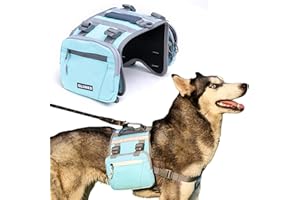 Ansukow Dog Backpack - Large Dog Backpack Harness for Outdoor Adventures, Hiking Dog Backpacks with Adjustable Straps - Durable Dog Packs for Hiking, Comfortable Backpack for Dogs to Wear,Blue