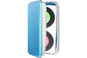 UENTIP CD Holder,96 Capacity CD Case Holder Portable CD Organizer Wallet Protective DVD Storage (96, skyblue)