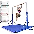 FC FUNCHEER Gymnastics bar,5FT/6FT Horizontal Bars, Adjutable Gymnastic Bar for Kids Ages 5-20, 35.4" to 59"/45" to 71", Weight Limit 500 LBS,Home Gym Equipment