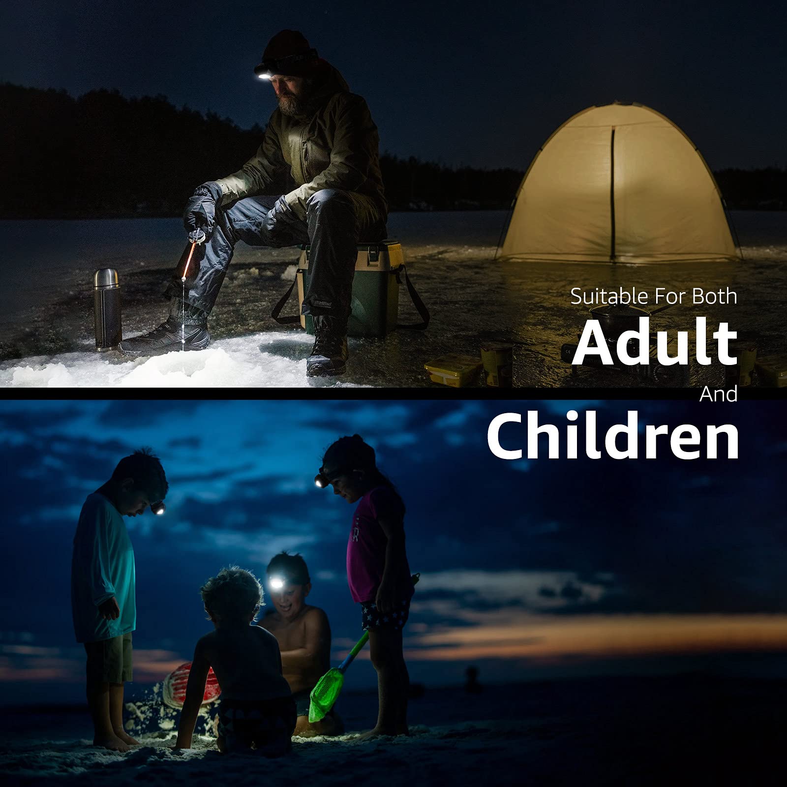 LE Headlamp Rechargeable, LED Head Lamp with 6 Modes for Camping & Hiking Gear Essentials, IPX4 Waterproof High Lumen Bright Headlight Flashlights with Adjustable Headband, USB Cable Include