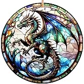 Rigufu 2025 Christmas Ornament – Dragon Stained Glass Ornament, Fantasy Holiday Tree Decoration, Unique Keepsake Gift