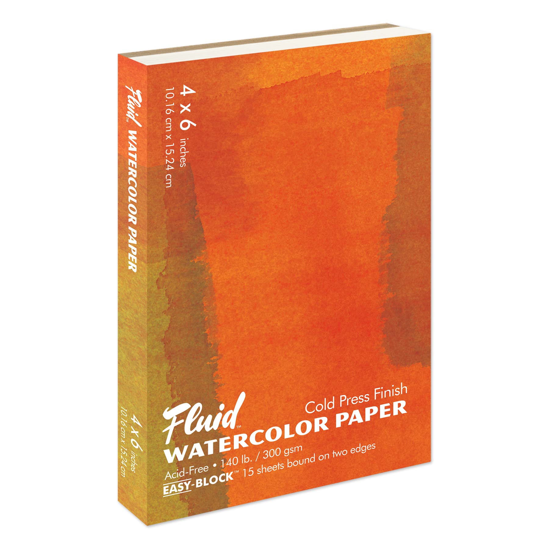 Fluid Watercolor Paper 880046 140LB Cold Press 4 x 6 Block, 15 Sheets