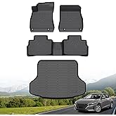Hutisya-Floor Mats & Cargo Liner Set Fit for 2020-2025 Nissan Sentra S/SV/SR All Weather Protection Anti-Slip & Durable TPE Full Set Liners Automotive Accessories-Black
