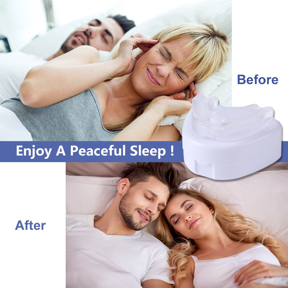 Snore Stopper Mouthpiece Anti Snoring Solutions Devices Mouth Guards Teeth Grinding Bruxism Sleep Aid Night Soft Silicone BPA Free