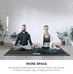 Large Yoga Mat for Men and Women - 6'x4'x6mm, Extra