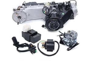 DSHOHCL 150CC Engine 11" GY6 Engine Long Case Moped Scooter Engine Kit 4-Stroke Go Kart Engine CVT Auto Single Cylinder Air Cooled Electric/Kick Start for ATV, Go Karts, Scooters
