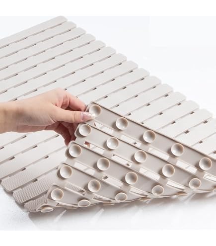 Tapis De Bain Rubbermaid - Blanc 91,4 X 45,7 Cm - Antidérapant à Ventouses - Pour Douche Ou Baignoire