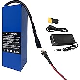 FoteGlewaBi 8AH 36V Lithium Battery, 36 Volt 8000mAh Rechargeable Lithium-ion Battery with Charger, T-Plug to XT60 Connector, Charging Cable, for 200W -500W
