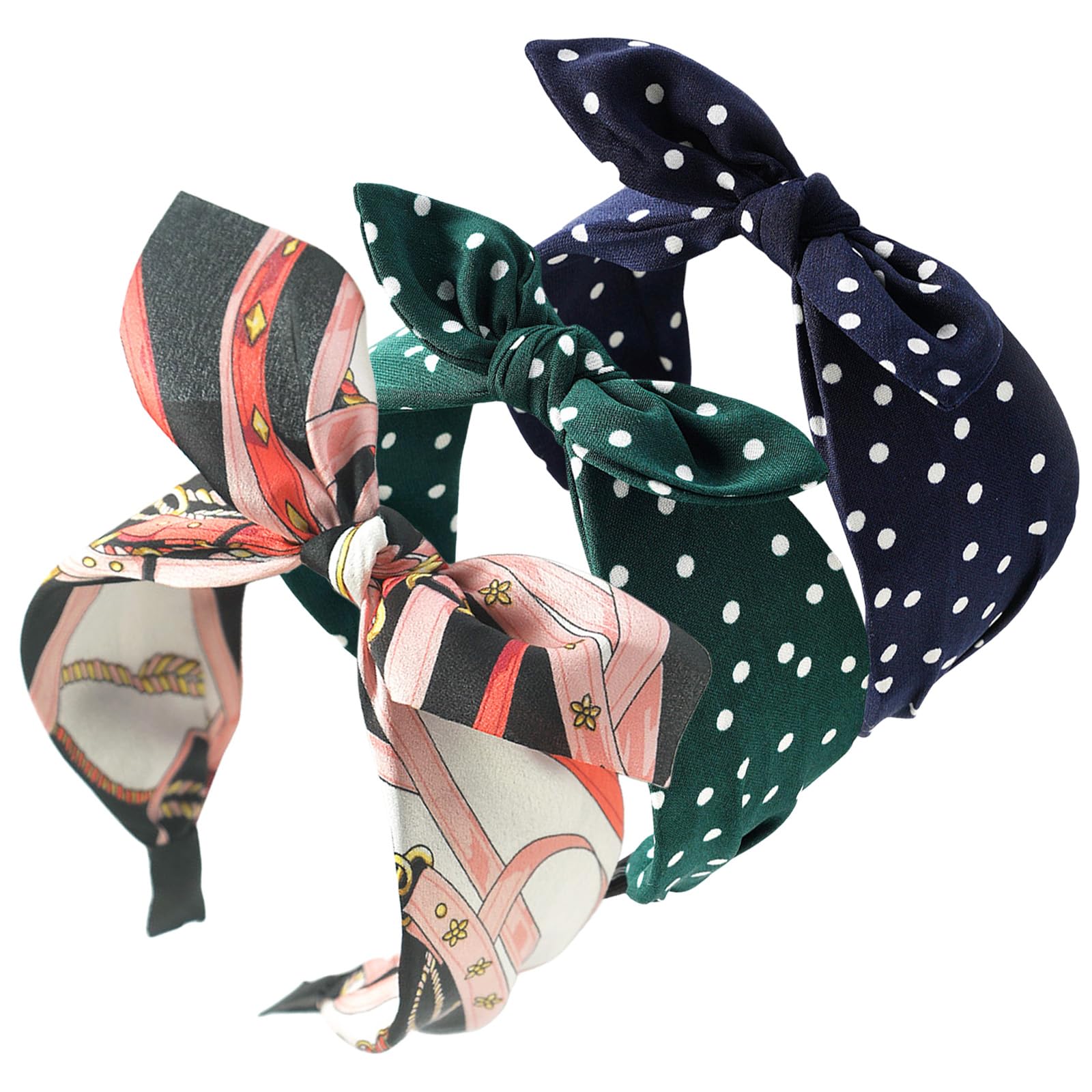 3 Pieces Bow Hair Bands Top Knot Headband for Women Girls Bunny Ear Hair Hoops 4526 — image 1