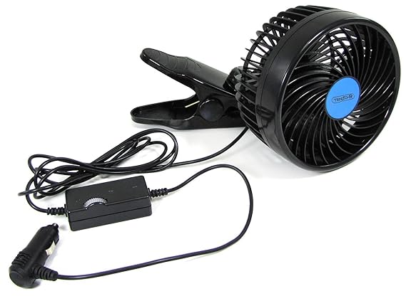Carparts-Online 27876 12 V Ventilator Lüfter für PKW Auto 15cm für Zigarettenanzünder mit Klemmfuss