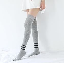 Bestjybt Women Thigh High Socks Cotton Warm Over