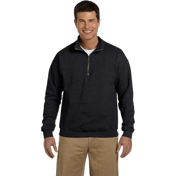 Adult Heavy Blend Adult 8 oz. Vintage Cadet Collar Sweatshirt S GRAPHITE  HEATHER at Amazon Men's Clothing store