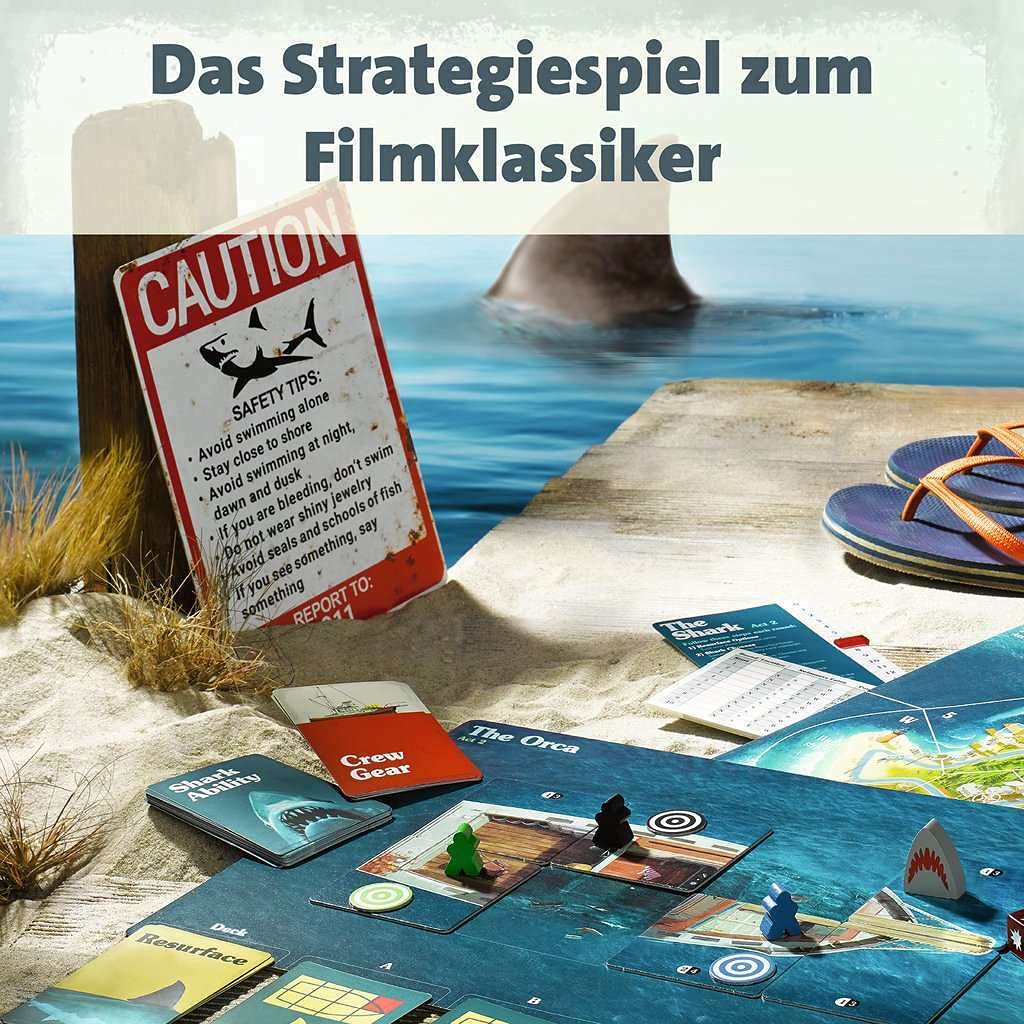 Ravensburger Brettspiel Der Weisse Hai - Spannendes Strategiespiel für Erwachsene und Kinder ab 12 Jahren, Spiel zum berühmten Filmklassiker für 2-4 Spieler [Exklusiv bei Amazon] 7