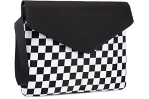 DSIUE Book Sleeve Book Protector Book Covers for Paperbacks, Large Book Sleeve with Handle, 11.6 X 9.3 Inch, Book Lovers Gifts (Checkered Black)