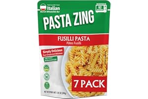 Pasta Zing Mircrowavable Fusilli Pasta Pack of 7, 7.05 Ounce, | Ready To Eat in 60 Sec | Pasta -100% Italian Durum Wheat | Natural Ingredients | Side Dish | Easy Dinner