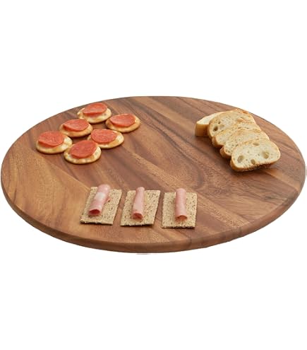 Bandeja Giratoria De Madera De Nogal Macizo - 45.72 Cm (18 Pulgadas), Estilo Lazy Susan