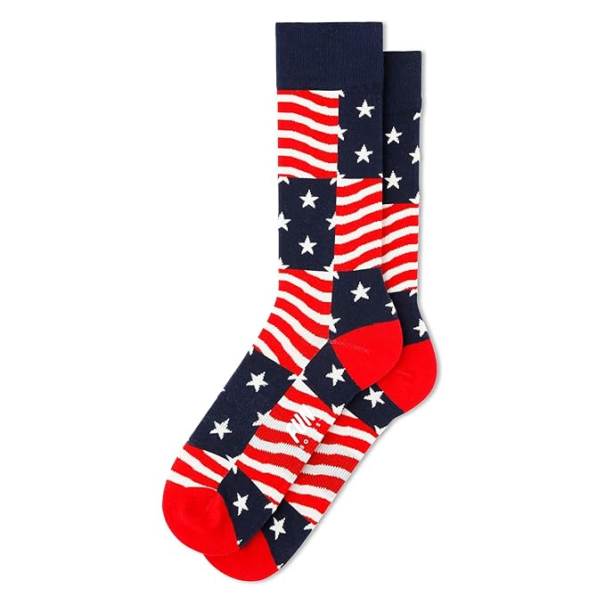 Amazon Com Fun Socks Men S Stars And Stripes Americana Cotton