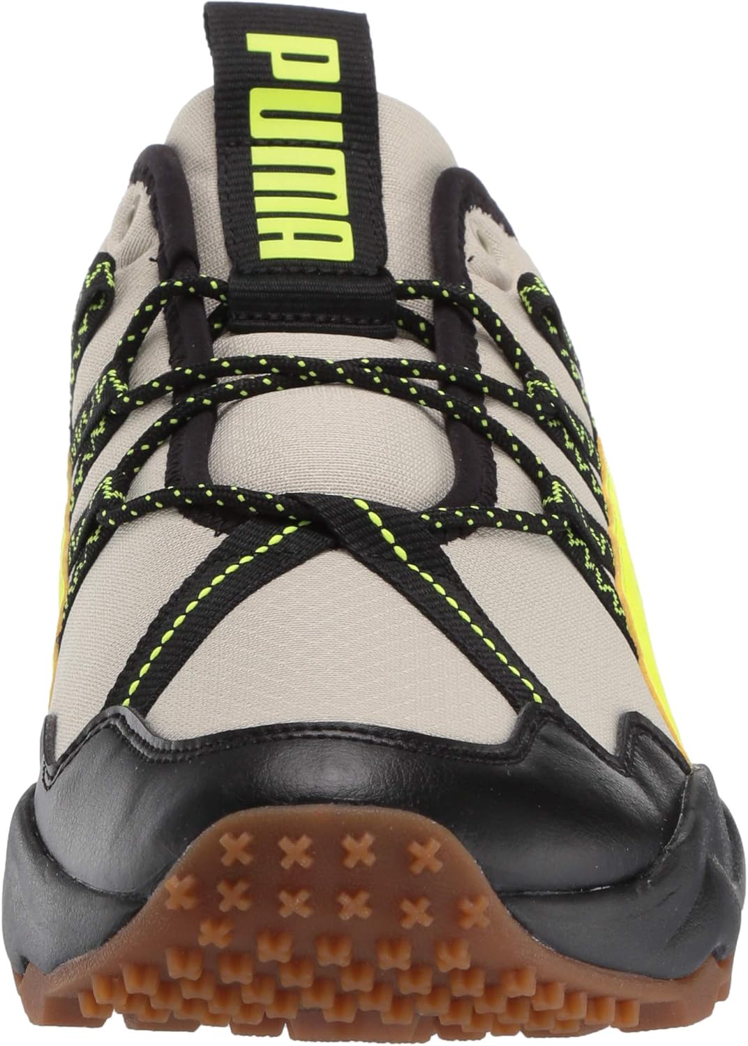 puma ember trail trainers in black & stone