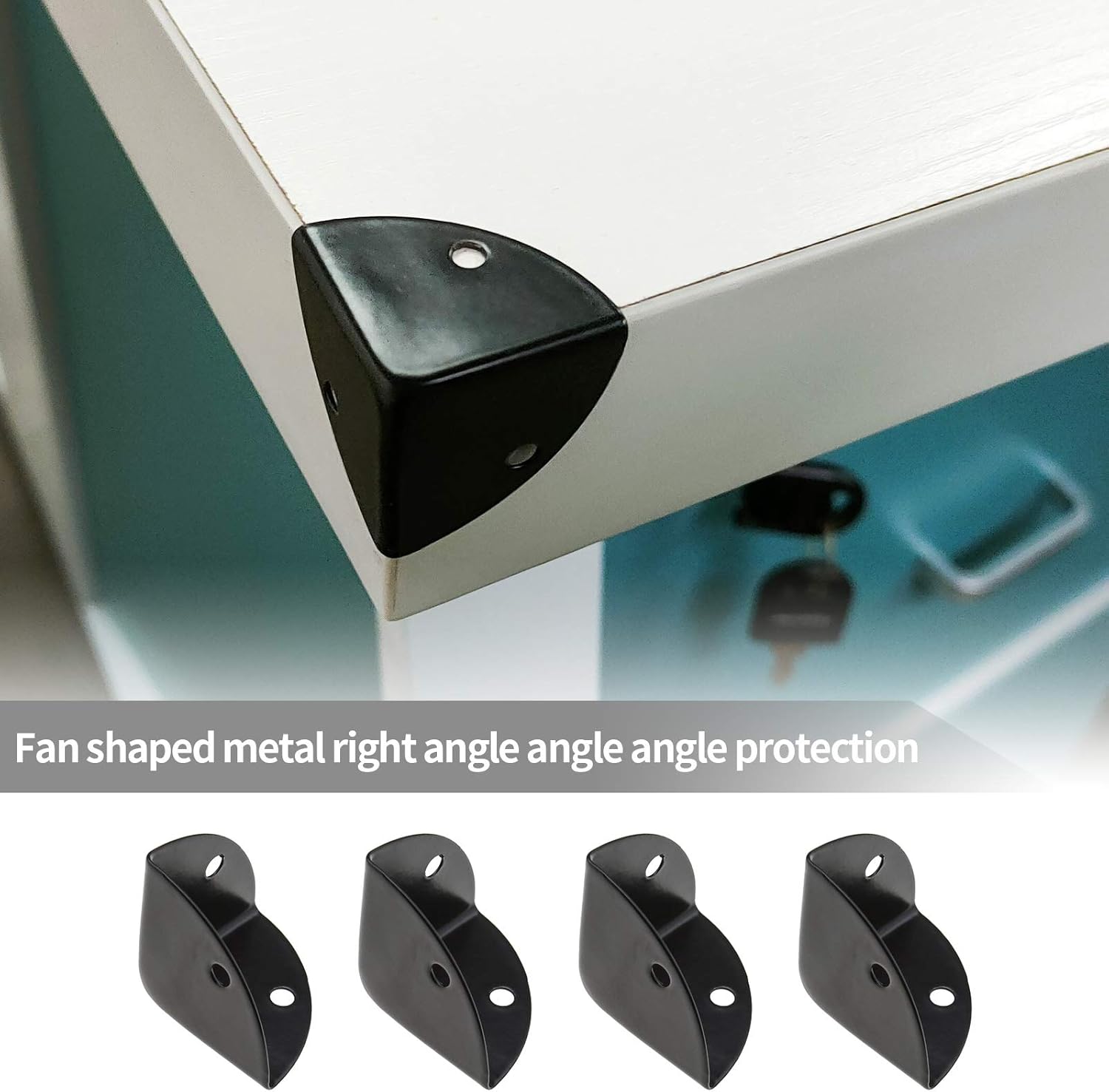 Create idea 12pcs Black Corner Brace Decorative Protectors Wrap Angle Edge Guard Cover Brackets 25mm for Wooden Case Trunk Box Flightcases - Image 3