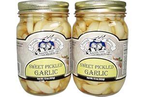Amish Wedding All-Natural Sweet Pickled Garlic 15 Ounces (2 Jars)