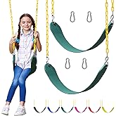 Jungle Gym Kingdom Swings for Outdoor Swing Set - Pack of 2 Swing Seat Replacement Kits with Heavy Duty Chains - Backyard Swingset Playground Accessories for Kids (Green)
