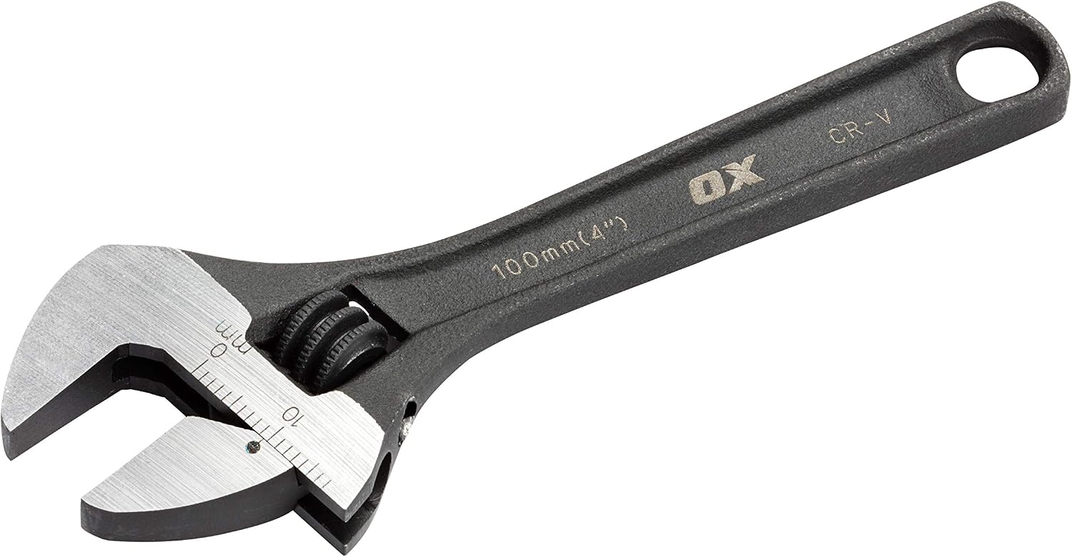 Ox 4'' Mini Adjustable Wrench, 100mm