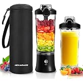 Portable Blender Personal Juicer for Shakes Smoothies with Insulated Sleeve | 20 Oz Electric Protein Shaker Bottle, Travel Lid, USB-C Rechargeable, Mini Small Cordless Blender Cup for Kitchen Travel Gym