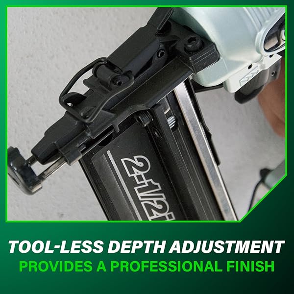 METABO HPT FINISH NAILER WITH AIR DUSTER, PRO-PREFERRED PNEUMATIC POWER NAILERS, IDEAL FOR MOLDING, CHAIR RAIL, AND CABINETRY, LIGHTWEIGHT 3.7 LBS, 16 GAUGE, 1″ TO 2-1/2″ FINISH NAILS, NT65M2S
