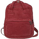 Makukke Small Corduroy Backpack Purse for Women - Vintage Mini Fashion Casual Aesthetic Backpack, Red